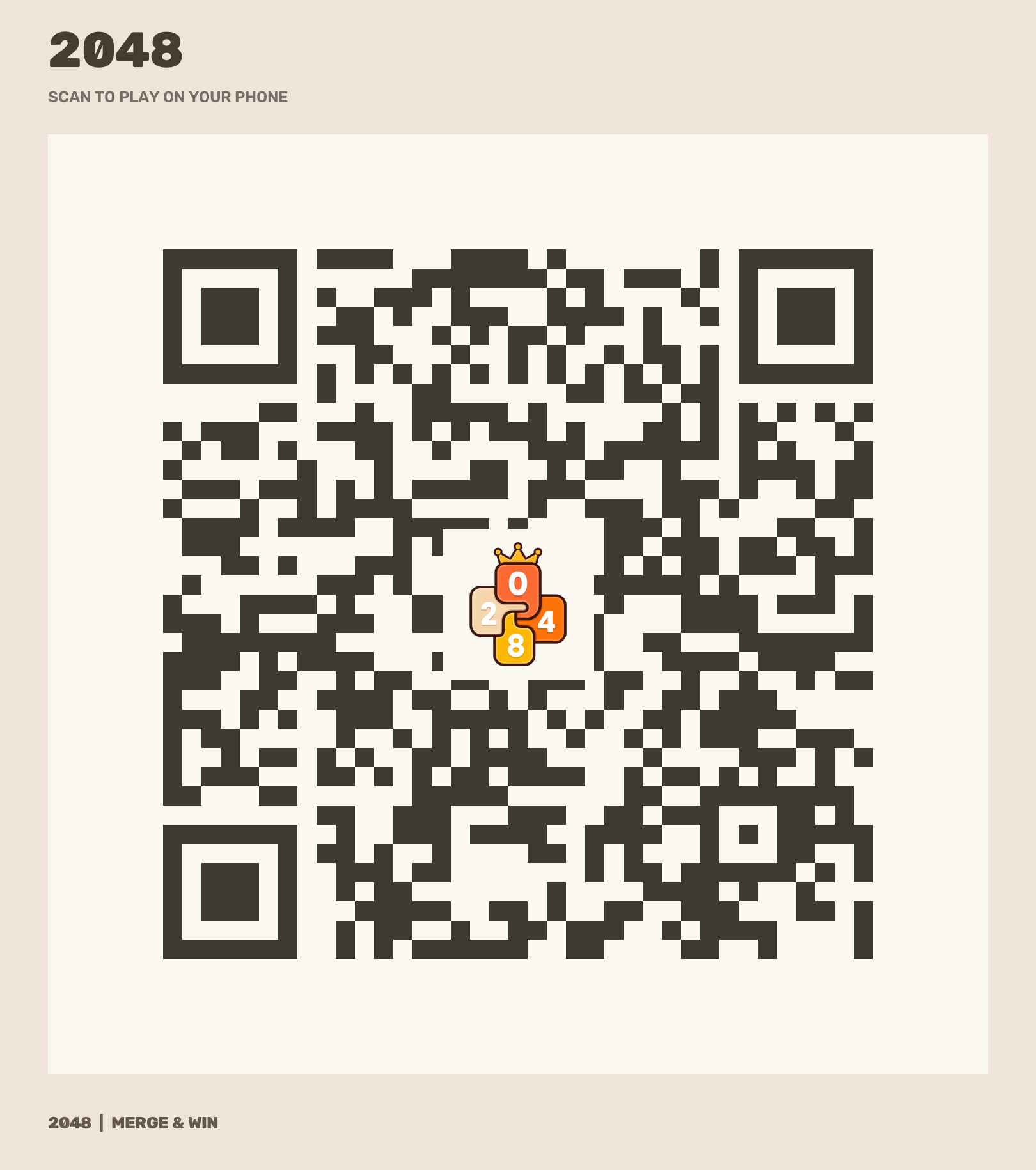 扫码打开在线2048游戏